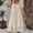 *Beige, variant on U Women's Summer Casual Mini Dress ,Solid Color U-Neck Short Sleeve Dress with Layer Hem Orange,Womens Plus L