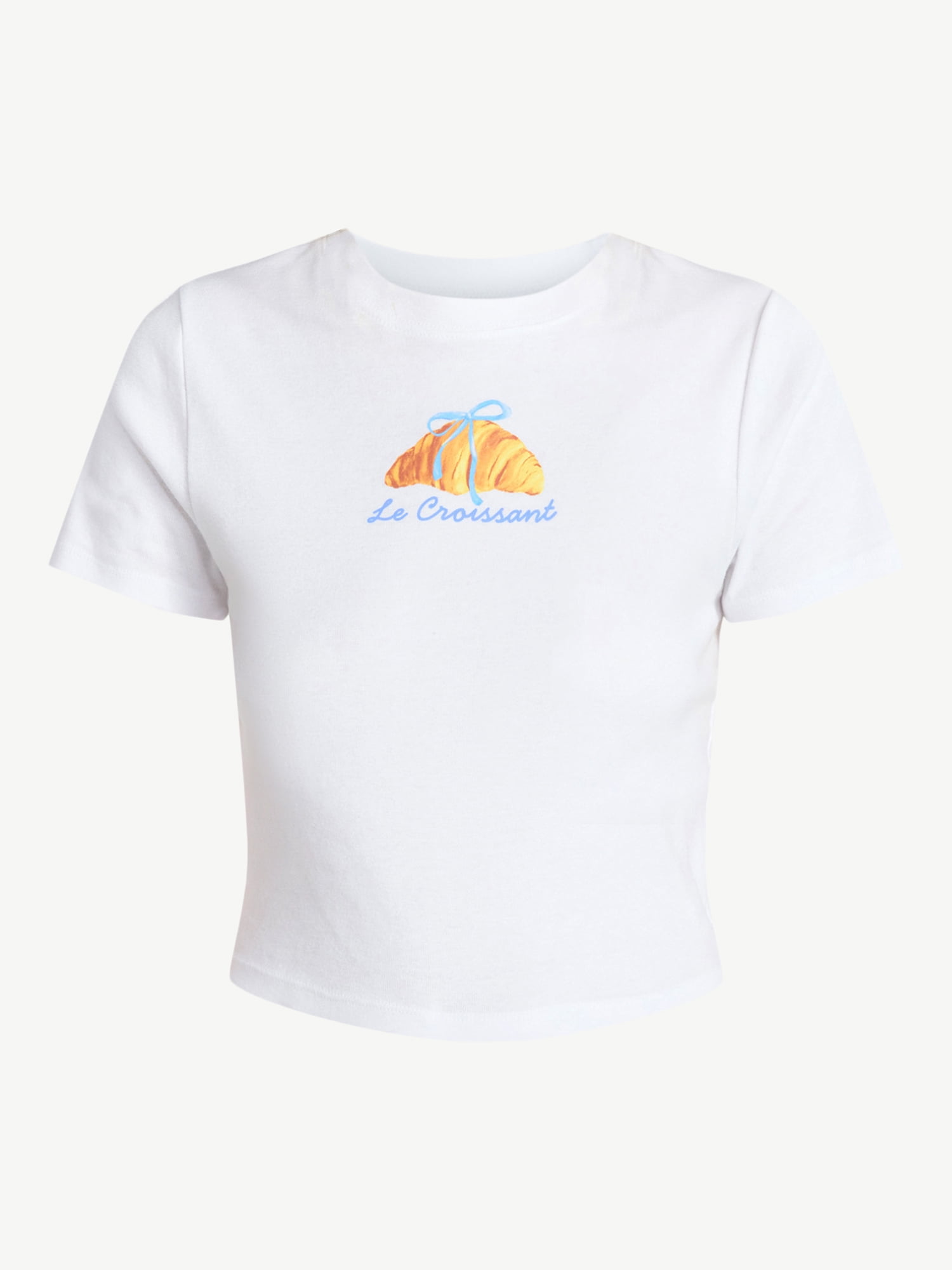 No Boundaries Cotton Crewneck Cropped Tee, Women's XXS-XXL