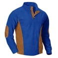 thumbnail image 4 of Corduroy Polo Shirts for Men Spring Fall Casual Long Sleeve Stand Collar Color Block Work Shirts, 4 of 4