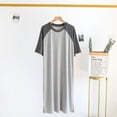 thumbnail image 3 of pitrice Chemise de Nuit Homme Coton Raglan Vêtement de Nuit Léger Robe de Pyjama Respirante Col Rond Chemise de Nuit à Empiècements Gris Foncé/gris Clair TG, 3 of 9