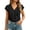 Black, variant on Womens Tops Dressy Casual V-neck Short Sleeve Layered Ruffle Front Tshirt Summer Loose Fit Blouse Fashion Business Shirt Tops Red 2XL