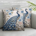 thumbnail image 3 of JRXY  Chinoiserie Peacock Pillow Covers,Chinoiserie Pillow Covers Decorative Pillow Covers for Couch Living Room Bed Sofa,Farmhouse Pillow Covers 24x24in, 3 of 5