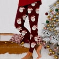 thumbnail image 1 of MKLEKYY Leggings deportivos para mujer, leggings de entrenamiento a la moda, pantalones con estampado navideño de bloques de color, leggings suaves y elásticos., 1 of 3