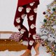 thumbnail image 1 of MKLEKYY Leggings deportivos para mujer, leggings de entrenamiento a la moda, pantalones con estampado navideño de bloques de color, leggings suaves y elásticos., 1 of 3