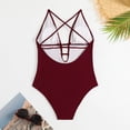 thumbnail image 3 of Gibobby Trajes de Baño para Mujer Nuevo traje de baño europeo y americano con espalda abierta y correa sexy para mujer(Rojo,G), 3 of 5