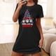 thumbnail image 4 of Camisón corto de talla grande para mujer, camisón de manga corta con estampado de pecho a la moda, camisón para mujer, 4 of 5