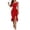 a-Red343120, variant on FINALGANG Womens Dress Solid Color Off Shoulder Midi Dress With Glitter Print High Slit Ruffle Hem Slim Fit Bodycon Party Dress For Evening Going Out Wear