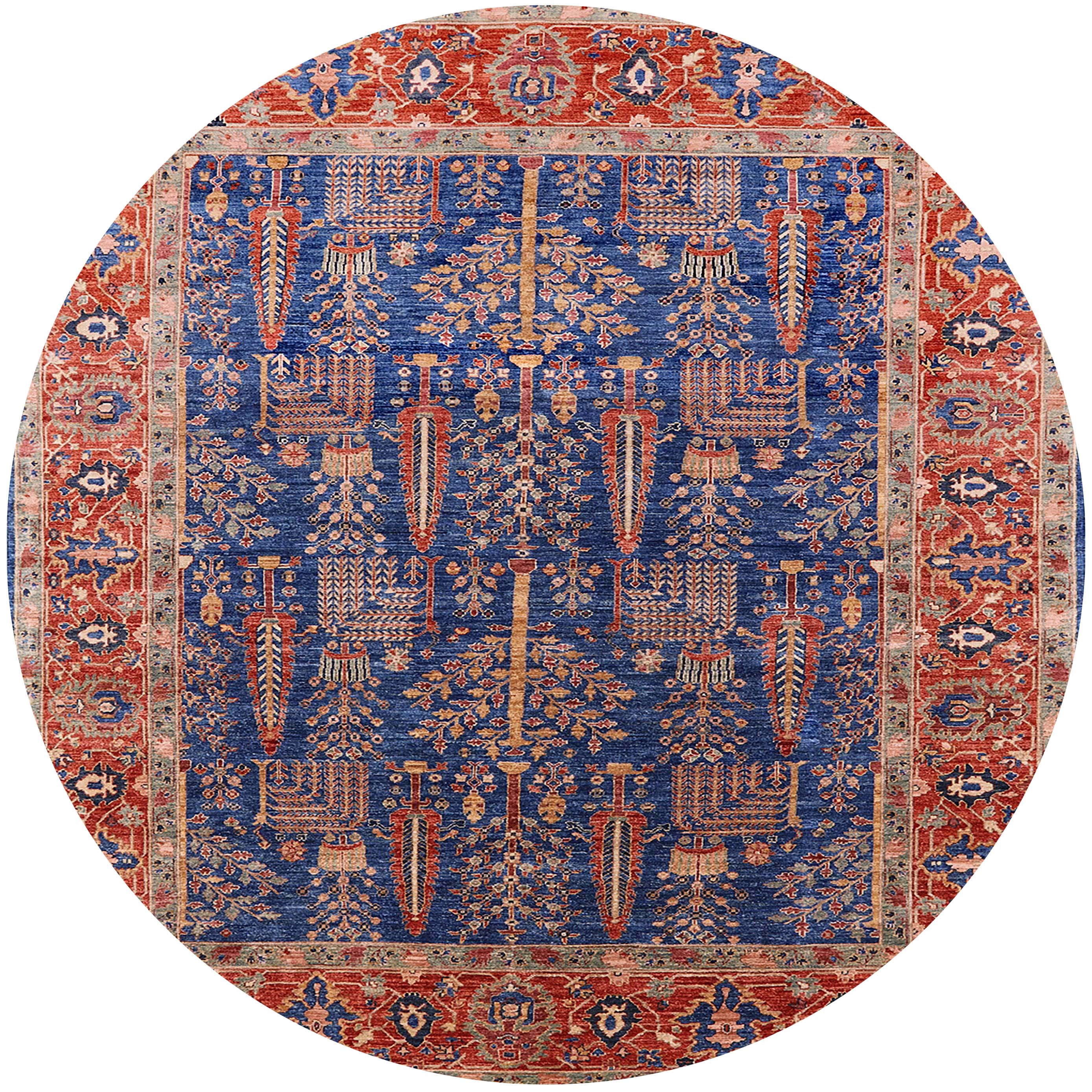 Ahgly Company Indoor Round Mid-Century Modern Dark Raspberry Purple ...