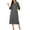 Dark Gray, variant on Women Zipper Front Robes 3/4 Sleeve Housecoat Full Length Loungewear Dress with Pocket Long Nightgown Sleepwear Bathrobes
