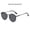 Black Frame Black Gray, variant on Retro Clip-On Sunglasses for Men and Women - Ellipse Design, Natural Pastoral Style - Ideal for Travel, Outdoor Sports, Driving