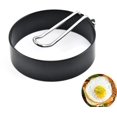 thumbnail image 4 of 2pcs Silicone Sandwich Form Breakfast Mould Round Non-sticky Steel Diy Cooking Fired Tools Pancake Kitchen Stick for Egg Maker Fried Ring Rings Non Frying .cm Tool Stainless Black, 4 of 5
