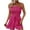 Hot Pink, variant on Chbgutlmr Jumpsuits for Women Button Strapless Smocked Waisted Wide Leg Short Rompers Summer Fashion