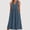 Navy, variant on QUNYINEY Green Sundresses for Women Casual Beach Cotton Linen Sleeveless Midi Summer Tank Dress V Neck with Pockets Loose Fit Dresses