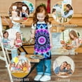 thumbnail image 6 of Colorful Tie Dye Mandala Pattern Kids Aprons for Girls and Boys,Adjustable Neck Strap Toddler Aprons for Kids Cooking Baking, 6 of 6