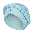 thumbnail image 2 of Teissuly Women Beading Braid India Hat Muslim Ruffle Chemo Beanie Turban Wrap Cap, 2 of 2