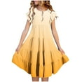 thumbnail image 1 of Liquidation d'Économies d'Été! WRKEKC Robes pour Petite Fille, Robe d'Été Décontractée pour Filles, Robe d'Été à Manches Courtes pour Filles avec Poches à Volants, Col Rond, Imprimée, 6 Ans, 1 of 4