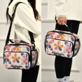 thumbnail image 5 of FORMRS Student Insulated Lunch Bag with Shoulder Strap Reusable Cooler Box for School, Purple Retro Flower, 5 of 9