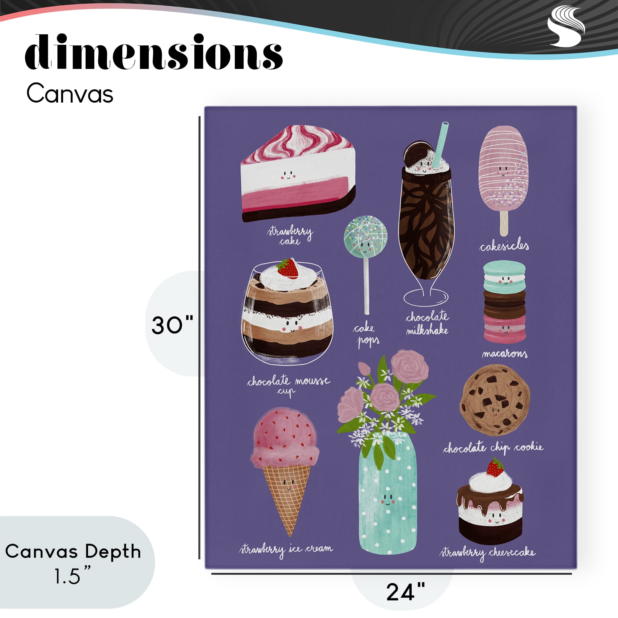 Stupell Industries Decadent Desserts & Flowers Canvas Wall Art, design by Metka Hiti
