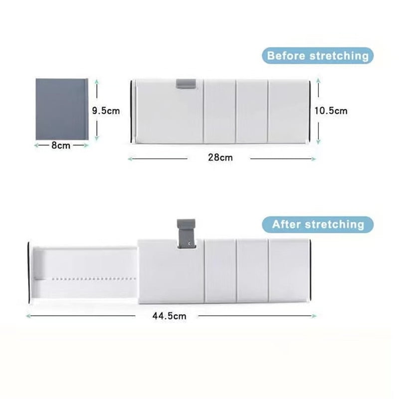 Drawer Dividers Organizer 4 Pack, Adjustable Separators 4" High Bathroom, Closet,Clothing, Office, Kitchen Storage,（White）