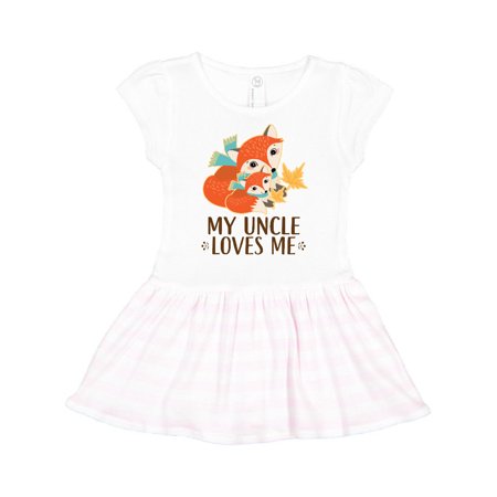 

Inktastic Uncle Loves Me Fox Nephew Gift Gift Toddler Girl Dress