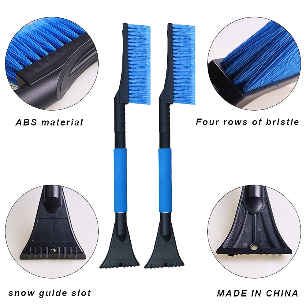 WawaAuto 24 Inch Car Snow Brush with Foam Grip with Ice Scraper, Blue
