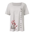 thumbnail image 3 of Camisas de Manga Corta para las Mujeres Blusa Suelta de Impresión de Flores de Verano, Camisa para el Hogar Y el Uso Diario, 3 of 5