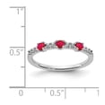 thumbnail image 2 of 14k Solid Gold Diamond and Ruby 3-stone Ring Size 7 Ring for Women - .11 dwt .31 cwt, 2 of 2