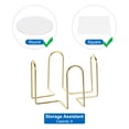 thumbnail image 4 of Soporte de posavasos vintage Uxcell de 3 piezas, soportes de metal dorado para posavasos redondos y cuadrados de 4.3 pulgadas, sostiene 8 posavasos., 4 of 5