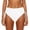 White, variant on HOWPAY Womens Bikini Bottoms Full Coverage Tummy Control High Waisted V Cut Swim Shorts Solid Color Summer Pool Beach Bikini Bottoms Black L