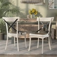 thumbnail image 4 of Furniture of America Knix Rustic Wood Dining Chair in Antique White (Set of 2), 4 of 7