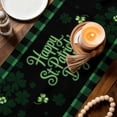 thumbnail image 3 of St Patricks Day Table Runner - 48 Inch Long Watercolor Dogs Green Shamrock Plaid Cotton and Linen Blended Dress Scarves Farmhouse Table Runner for Kitchen Dining, Coffee Table, 13" x 48", 3 of 8