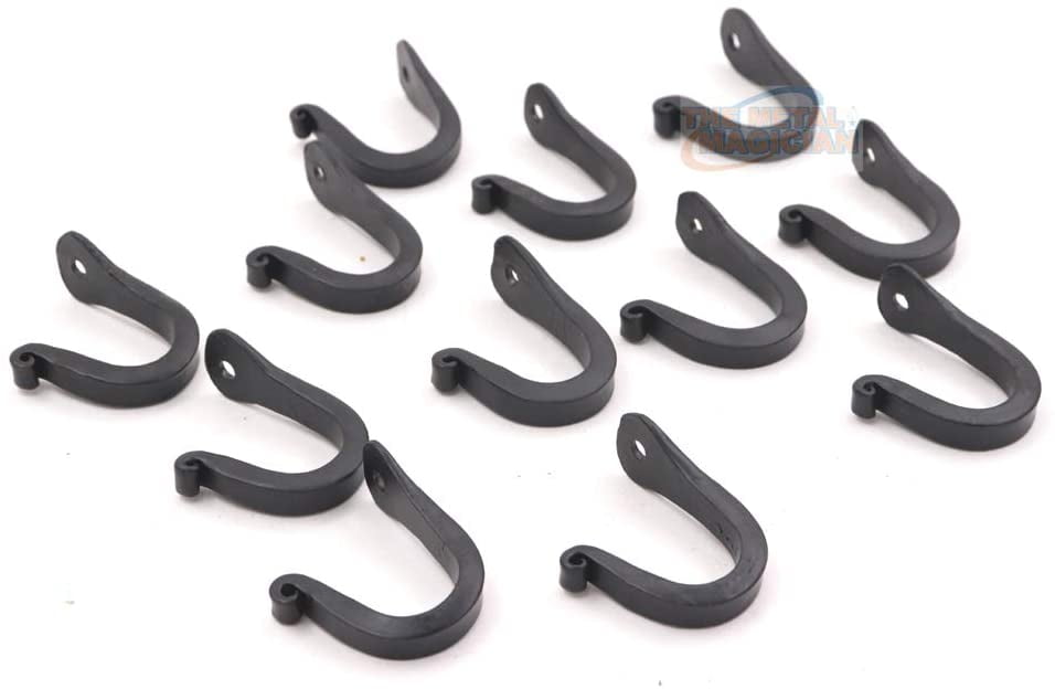 Single Prong Wrought Iron Hooks, Vintage Hand Iron Classic Hook