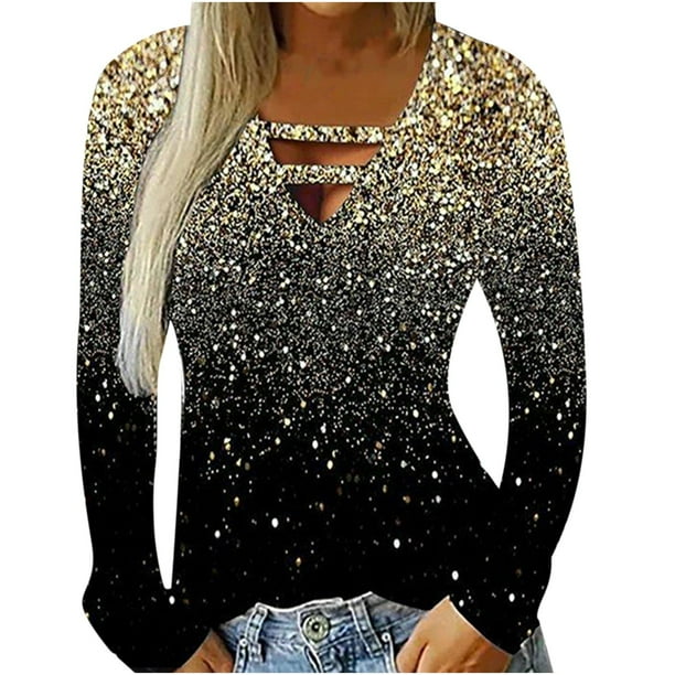 Tops estampados de posicionamiento con cuello en V sueltos de manga larga informales de primavera y otoño para mujer Fridja hkj2266