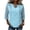 Blue, variant on 3/4 Length Sleeve Womens Tops Lace-Panel Solid Color U-Neck Casual Blouse, Feminine Spring Summer Top,Yellow S