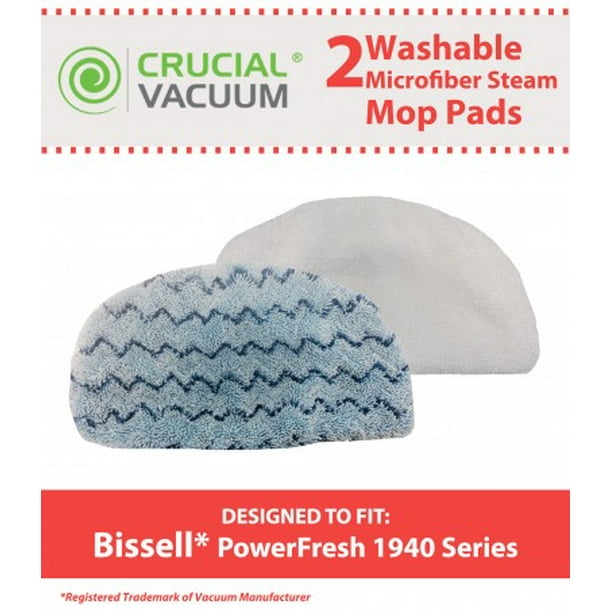 2 Crucial Vacuum Bissell PowerFresh Steam Mop Pads, Part 5938
