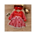 thumbnail image 2 of Kiapeise Toddler Girls Valentines Day Outfit Baby Long Sleeve Heart Print Princess Tulle Tutu Dress, 2 of 9