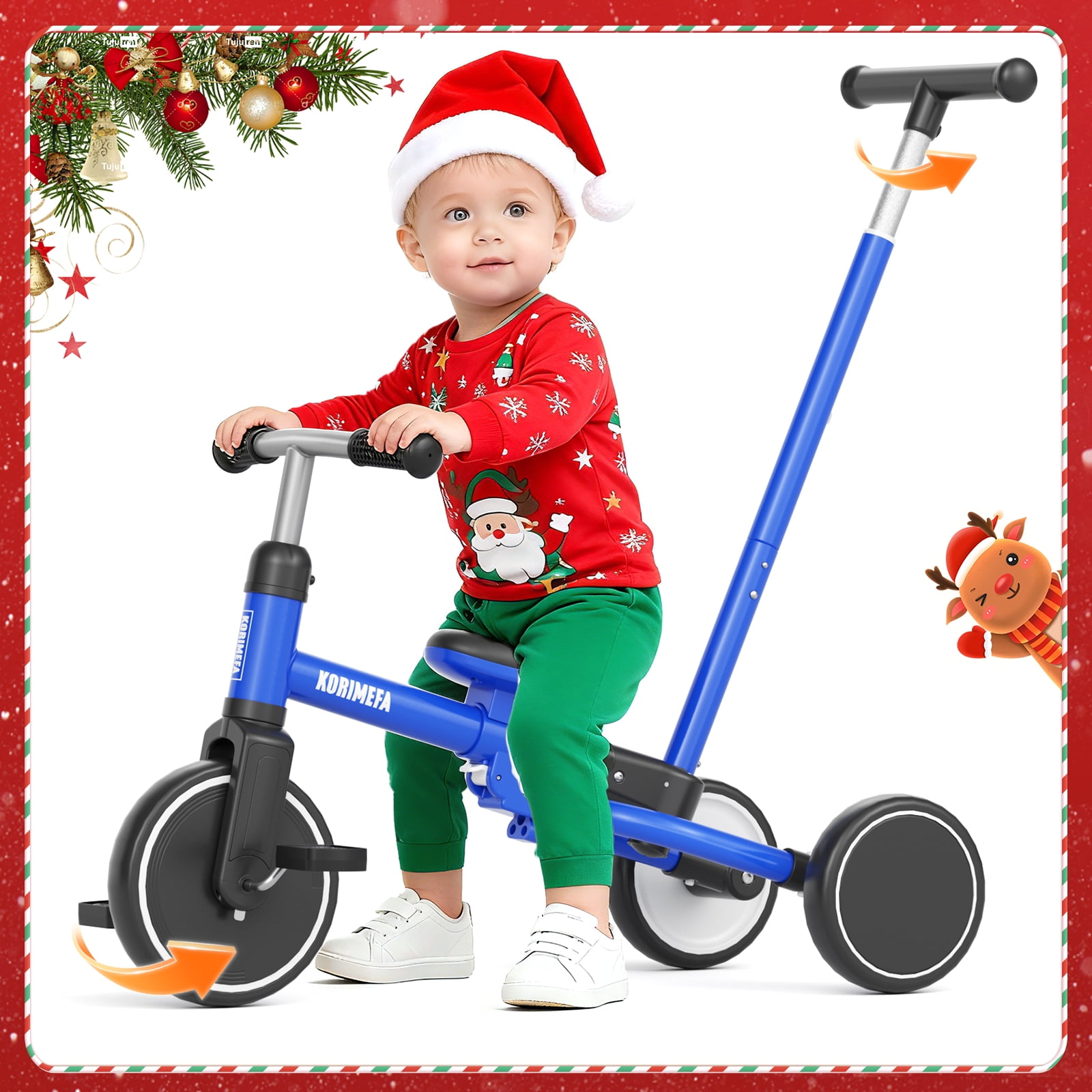 Korimefa 5-in-1 Toddler Tricycle with Parent Push Handle photo 5