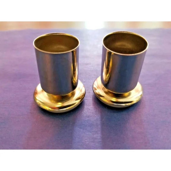 (Two) Bar Stool Chair Silver Metal Floor Glide For Bar Stools 1 1/4" Tall