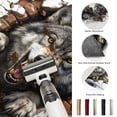 thumbnail image 5 of Round Rugs 6Ft, Wolf Round Area Rug Washable Indoor Throw Carpet, Animal Broken Wall Dynamic Angry Expression Soft Non Slip Circle Rug for Office Cabinet Home Decor Aesthetic, 5 of 8