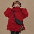 thumbnail image 3 of LEAVINGSUO Sweatshirt for Women Long Sleeve,Fashion Women's Stitching Three-dimensional Cute Design Pullover Sweatershirt, 3 of 7