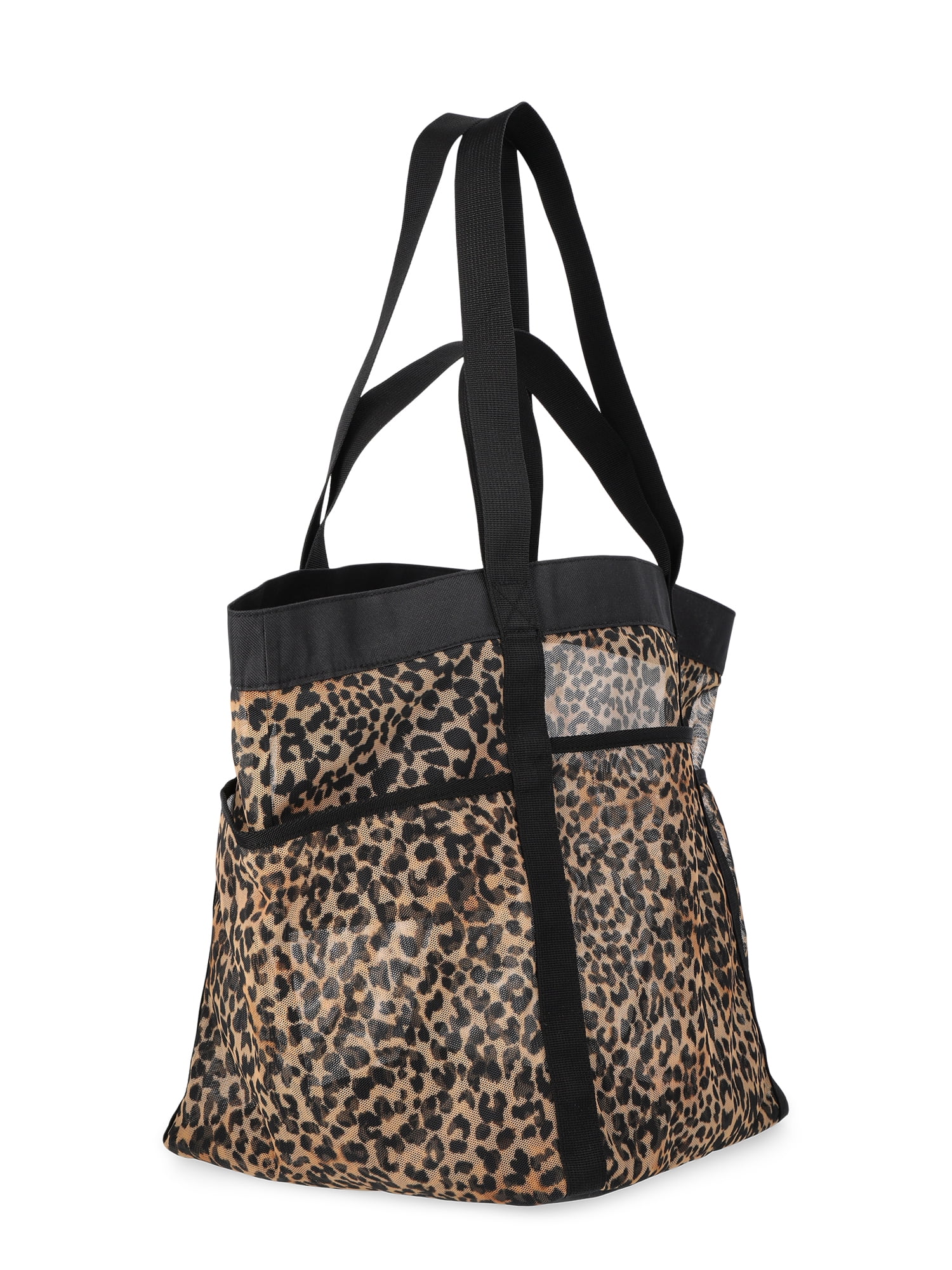 No Boundaries Women's Mesh Tote Bag, Leopard