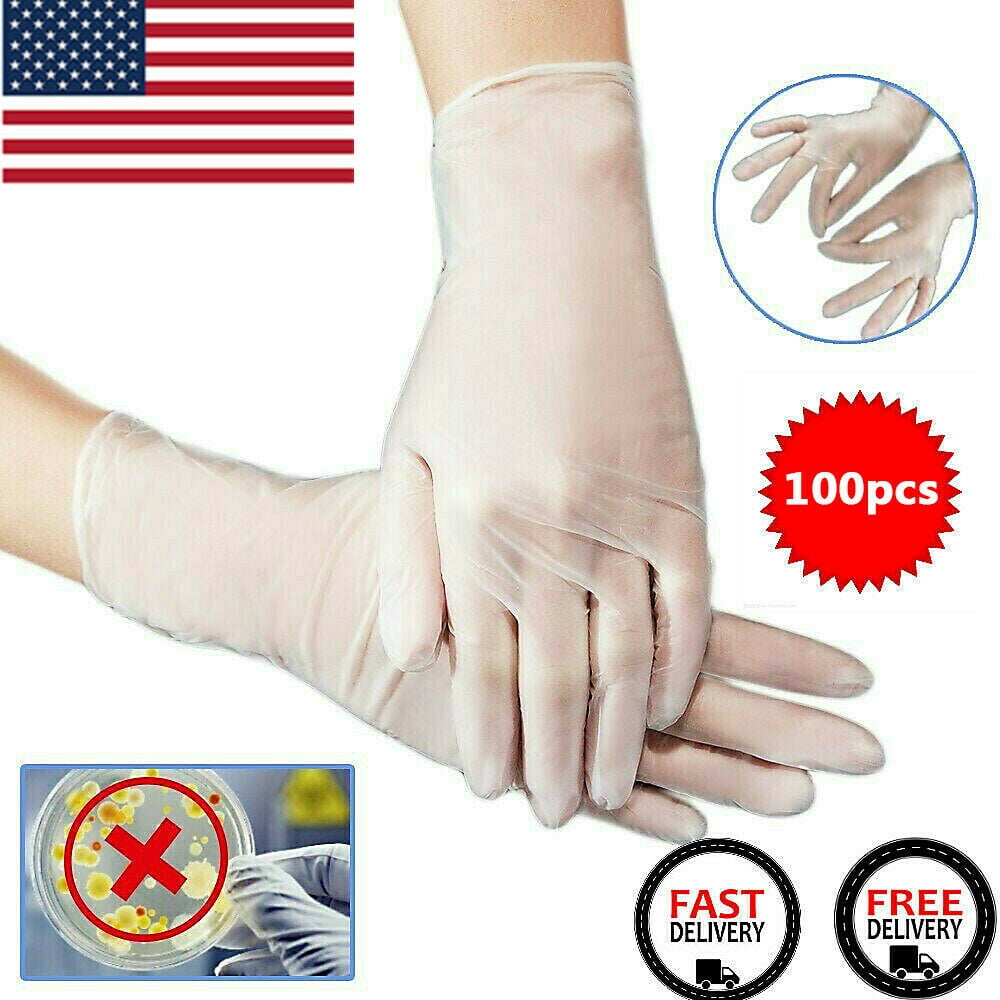 100pcs Transparent Gloves Latex Rubber Anti Pollution Gloves Small