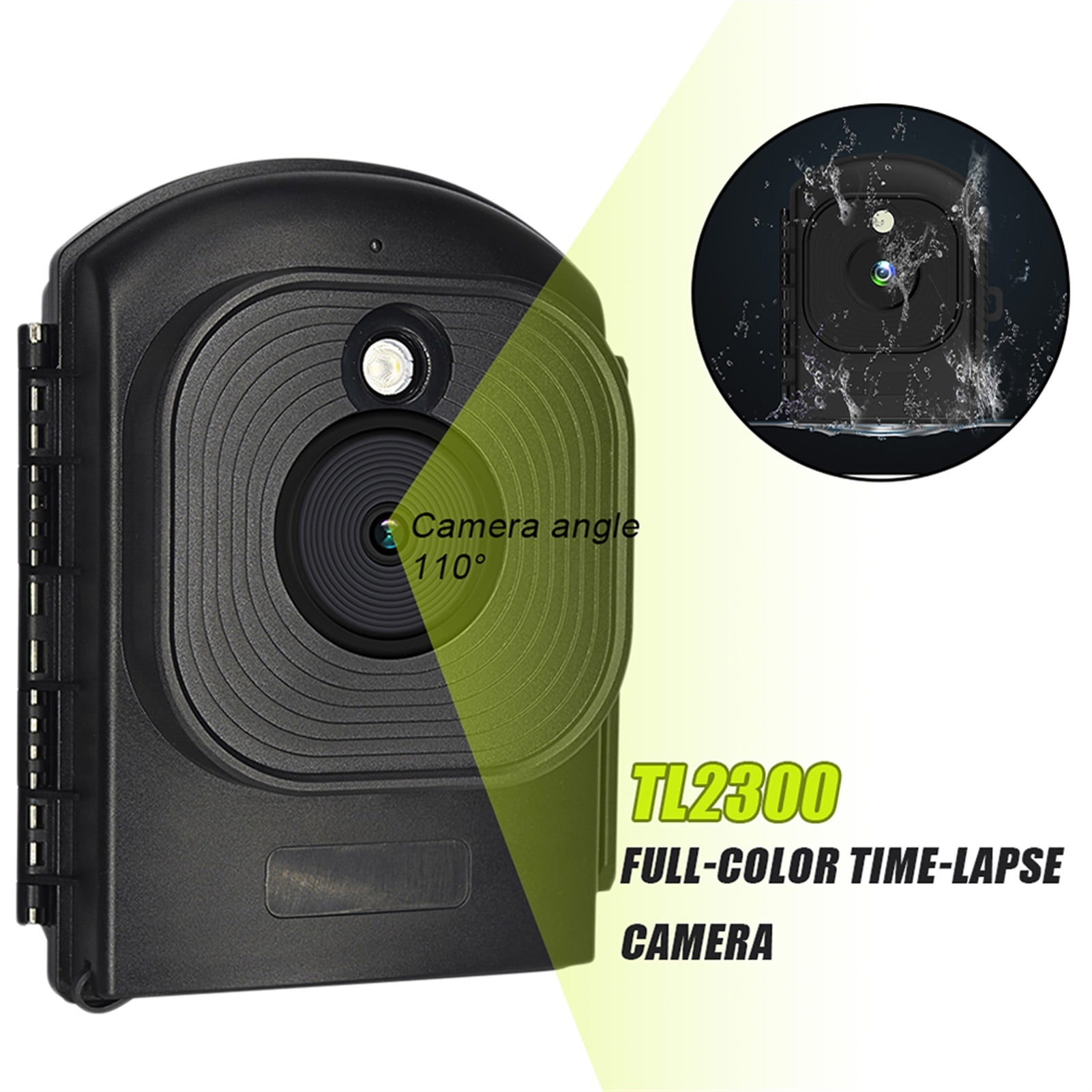 TL2300 Time Lapse Camera LED Low Light Digital Timelapse Cameras Full Color 1080P HD Video Recorder Timer Camera IP66 Waterproof ,Easy to Operate