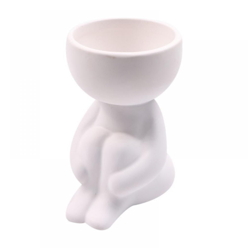 Details about   Ceramic Flower Character Sitting Posture Sculpture Vase Desktop Flower Couple 