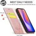 thumbnail image 2 of Case Compatible with iPhone 12 Mini 5.4 inch 2020, Vintage Classic Matte Leather Wallet Case Flip Notebook Style Cover with Magnetic Closure Kickstand Card Slots - Rose Gold, 2 of 15