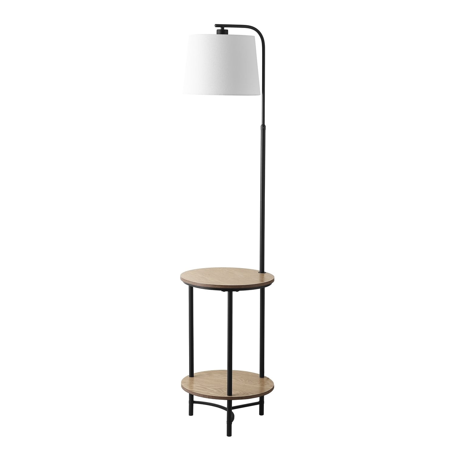 SAFAVIEH Henley 63 in. H Floor Lamp with Table, Matte Black