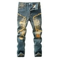 thumbnail image 4 of yuuuggc Boy's Distressed Ripped Skinny Jeans(Khaki,9-10 Years), 4 of 6