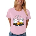 thumbnail image 7 of enyan Women'sHalloween Shirt Shirt Fall Tee Shirt Funny Tee Pumpkin Graphic Cute Ghost Clothes Halloween T-Shirts Pink,XL, 7 of 7