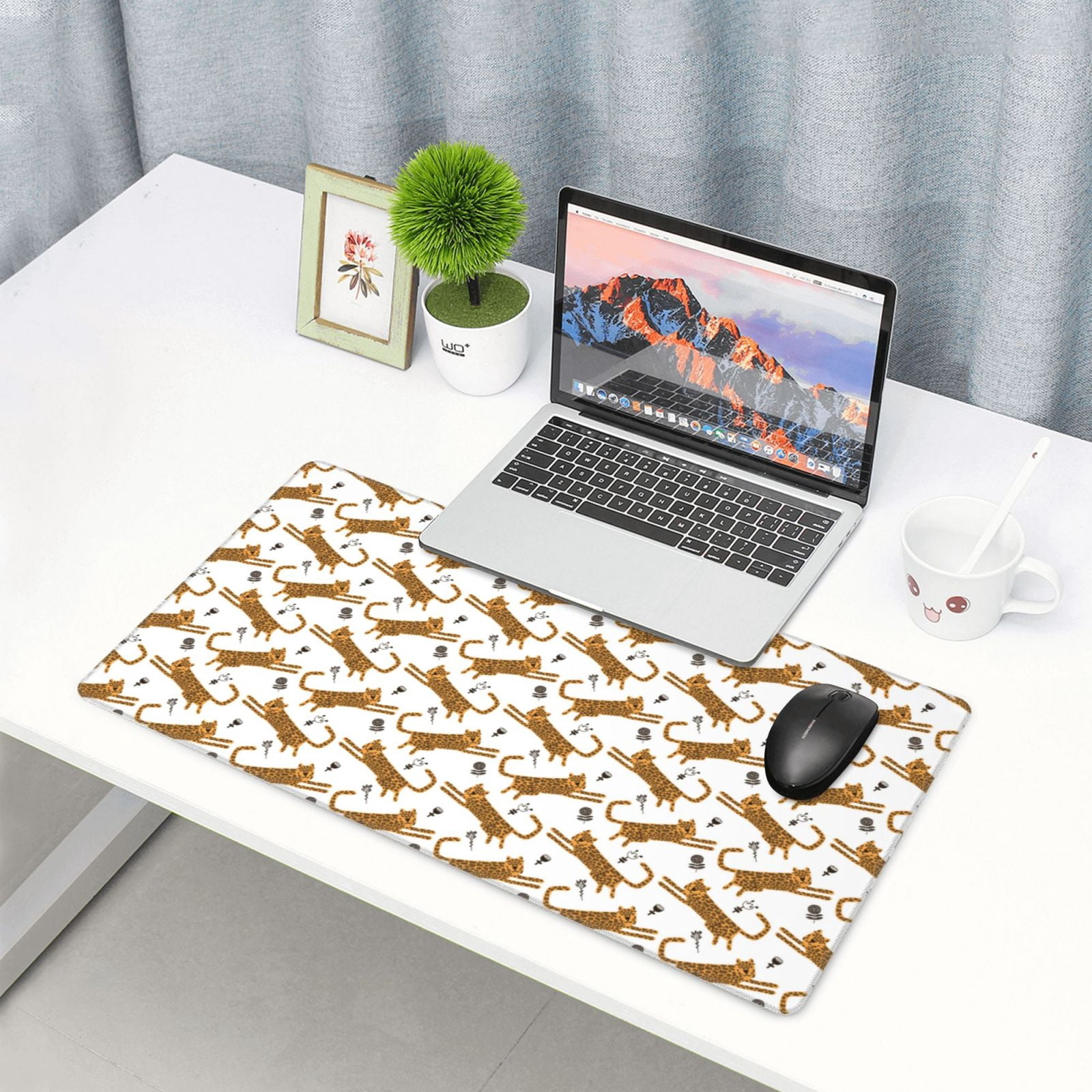 Kdxio Leopard Print Print Large Gaming Mouse Pad,Non-Slip Base,Water Resist Keyboard Pad for Gamer,Office & Home,29.5 x 15.8 in