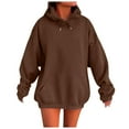 thumbnail image 1 of HNMKIU Zip Hoodie Women's Solid Color Drop Shoulder Hoodie With Pockets Comfortable And Stylish Sweatshirt Top, 1 of 4